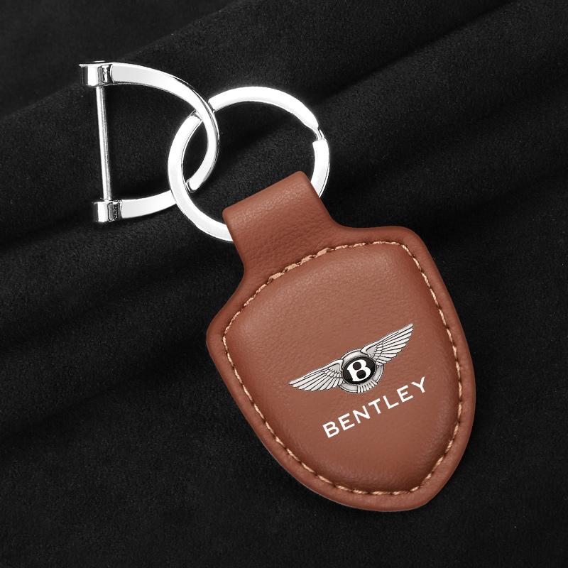 Leather Car Colorful  Keychain Ring Decoration Gifts for New Bentley Flying Spur Continental GT Bentayga Mulsanne Accessories