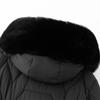 Fashion Woman Long Parkas Winter Coats Hooded Faux Fur Collar Thick Warm Overcoat Women's Jackets