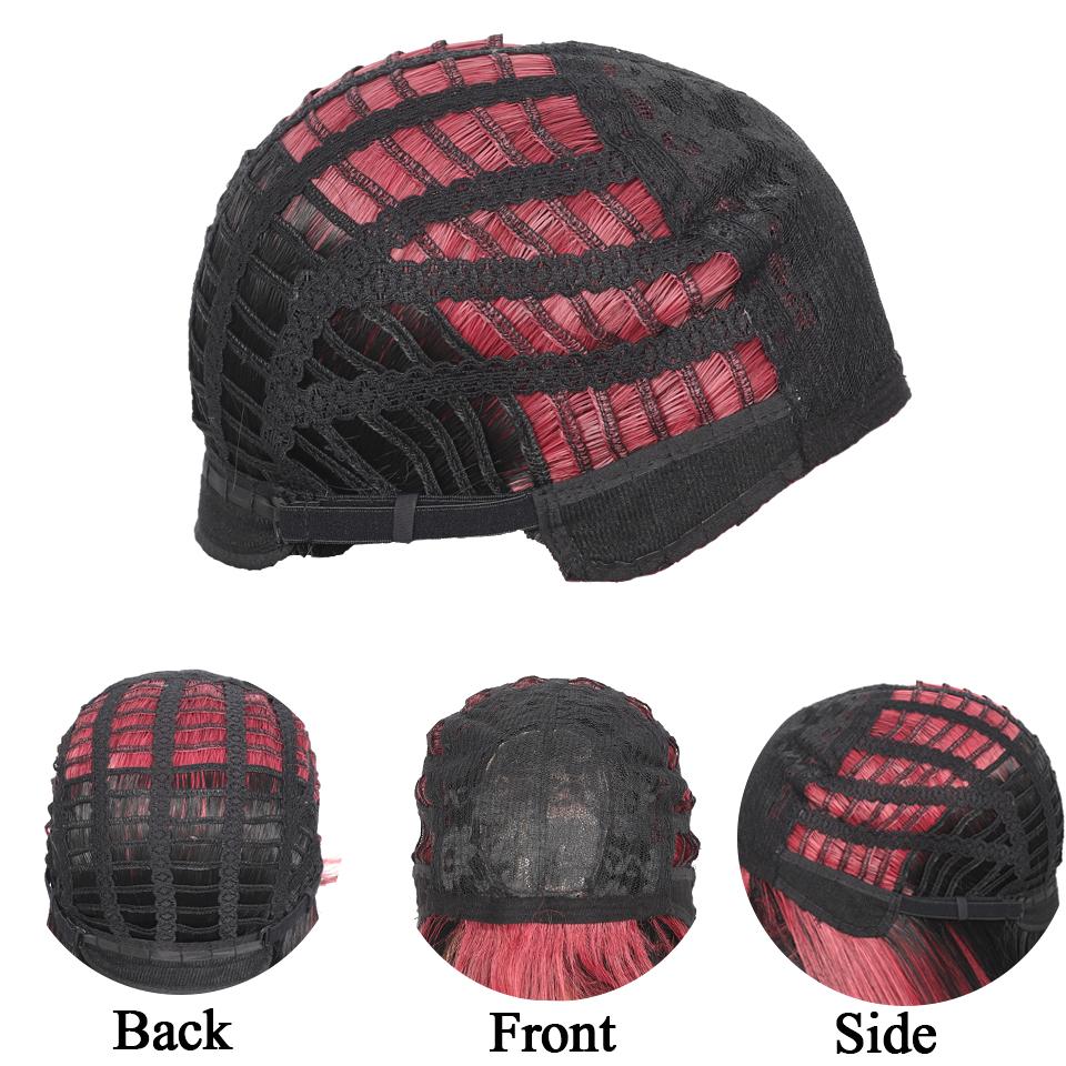 Synthetic Long Straight Harajuku Pink Brown Wig With Bangs Heat-Resistant Kawaii Lolita Wigs For Women Cosplay Hair Wig