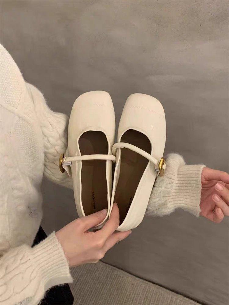 

Gentle evening wind ballet shoes 2025 new French small fragrant temperament round head shallow mouth inner height increase Mary Jane shoes 35