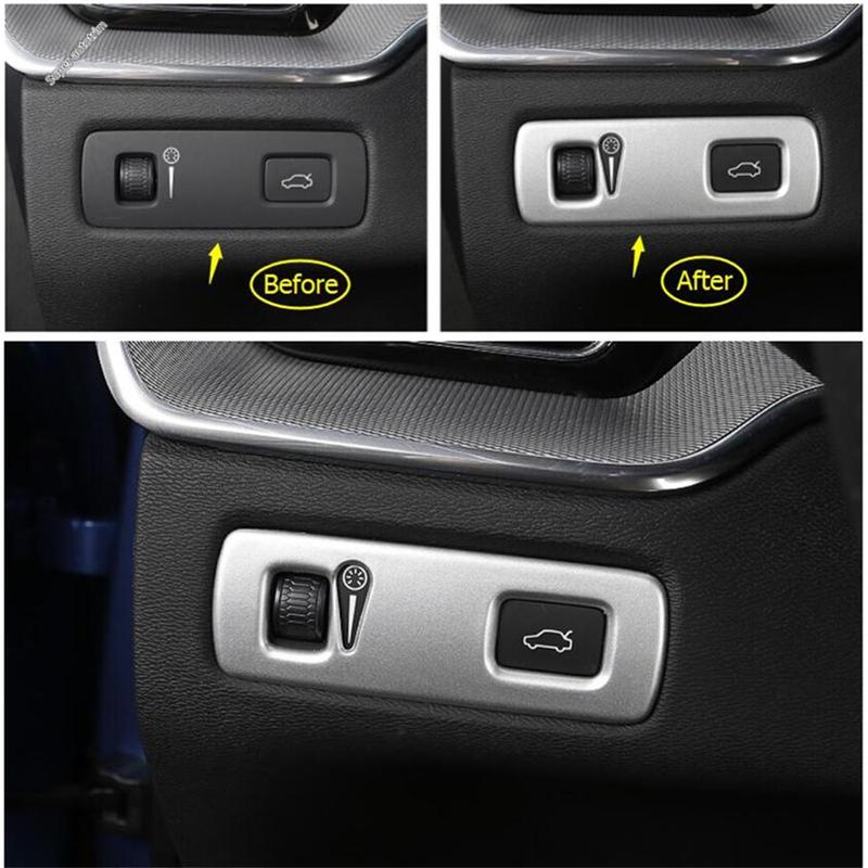 LHD Head Lights Lamp Switch Button Panel Cover Trim For Volvo XC90 XC60 XC40 S90 V90 2018 - 2026 Matte Carbon Fiber Accessories