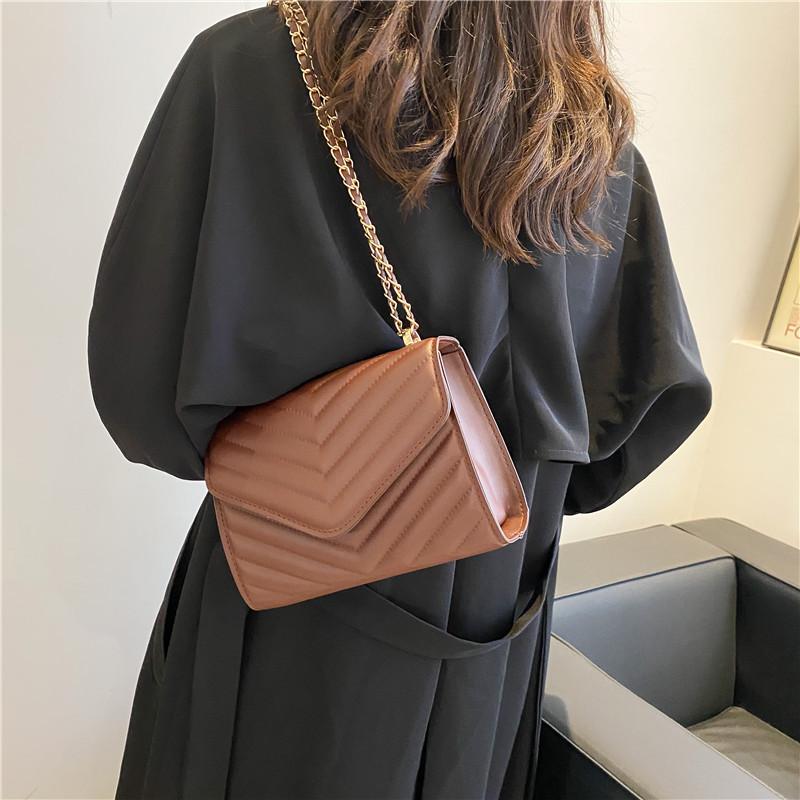 Bag Women 2025 New Simple Design Trendy Internet Celebrity Fashion Chain Shoulder Messenger Bag Ins Casual Small Square Bag