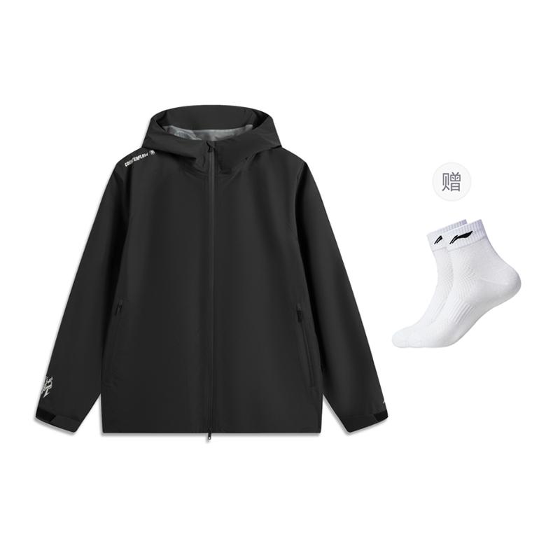 Li Ning Outdoor CF Tracing Windproof, Breathable, Abrasion Resistant, Rainproof Windbreaker Jacket Unisex Black AEMV005-3