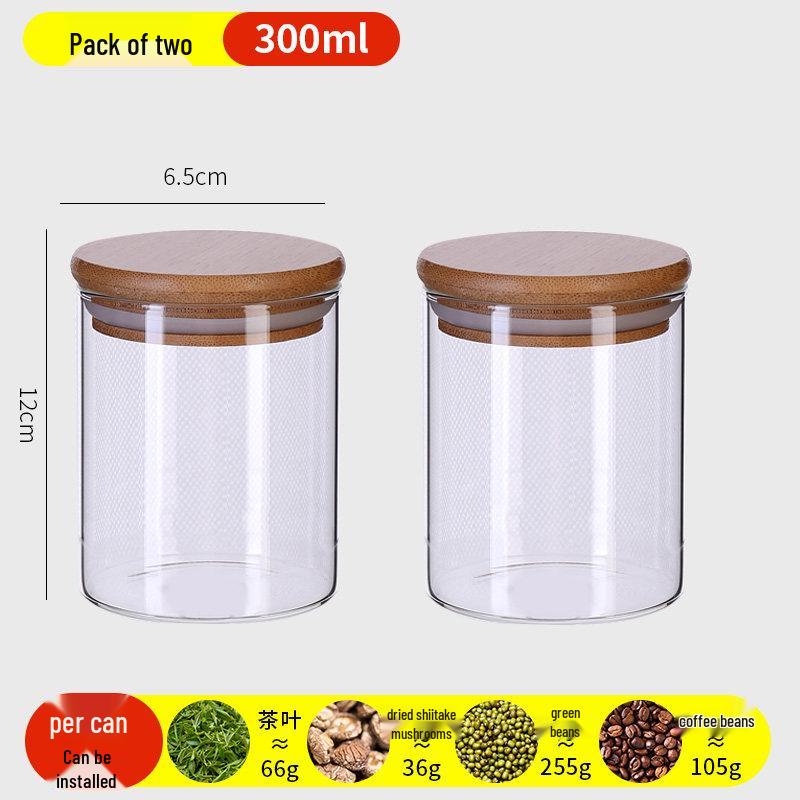 Food-Grade Borosilicate Glass Tea Canister for Coffee, Flower Tea, and Powder - Moisture-Proof Storage Jar