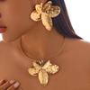 Fashion Irregular Metal Petal Collar Female Personality Three-Dimensional Flower Collarbone Necklace Choker