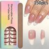 150 Pieces Press On Nails Glossy Finish French False Nails New Fake Nails  for Home Manicure