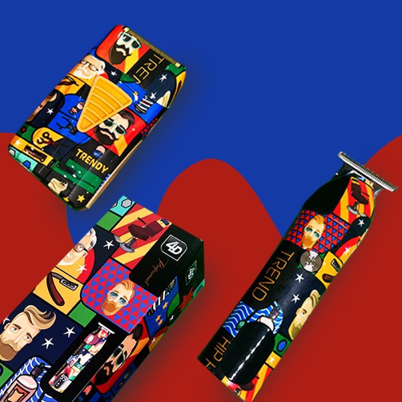 Professional Barber Hair Clipper Rechargeable Graffiti Electric Finish Cutting Machine Beard Trimmer Shaver Cordless Work