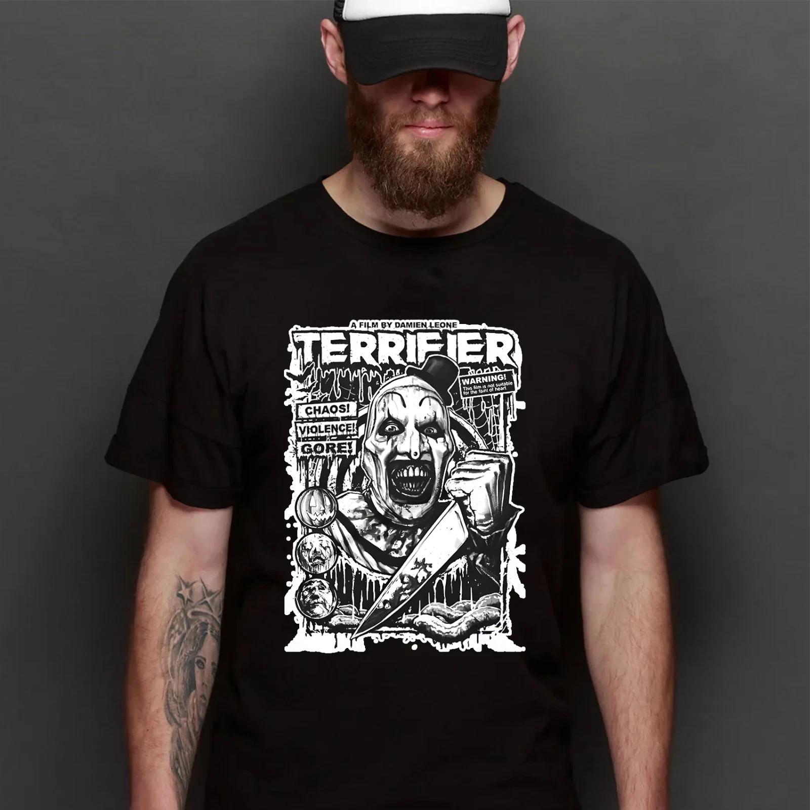 Terrifier Cover Clown T-Shirt Scary Horror Clown T-Shirt S