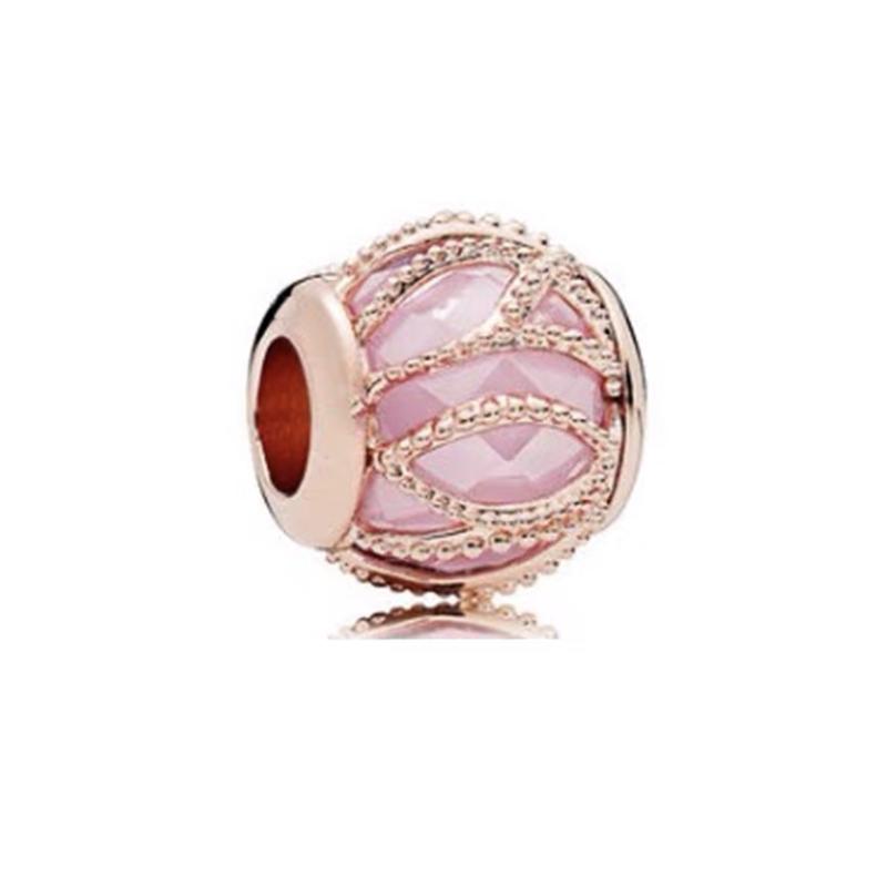 Sparking Rose Gold Charm Beads Pendant Fit Original Snake Copper Bracelet Necklace Bead For Diy Jewelry Women Gift