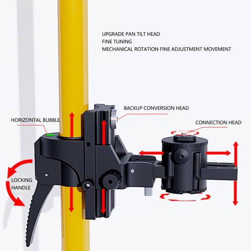 Telescopic Laser Leveling Pole with 4.2m Fine-Tunable Adjustment Rod, Laser Tripod for Liquid Leveling and Positioning, Spring Base, Laser Level Stand