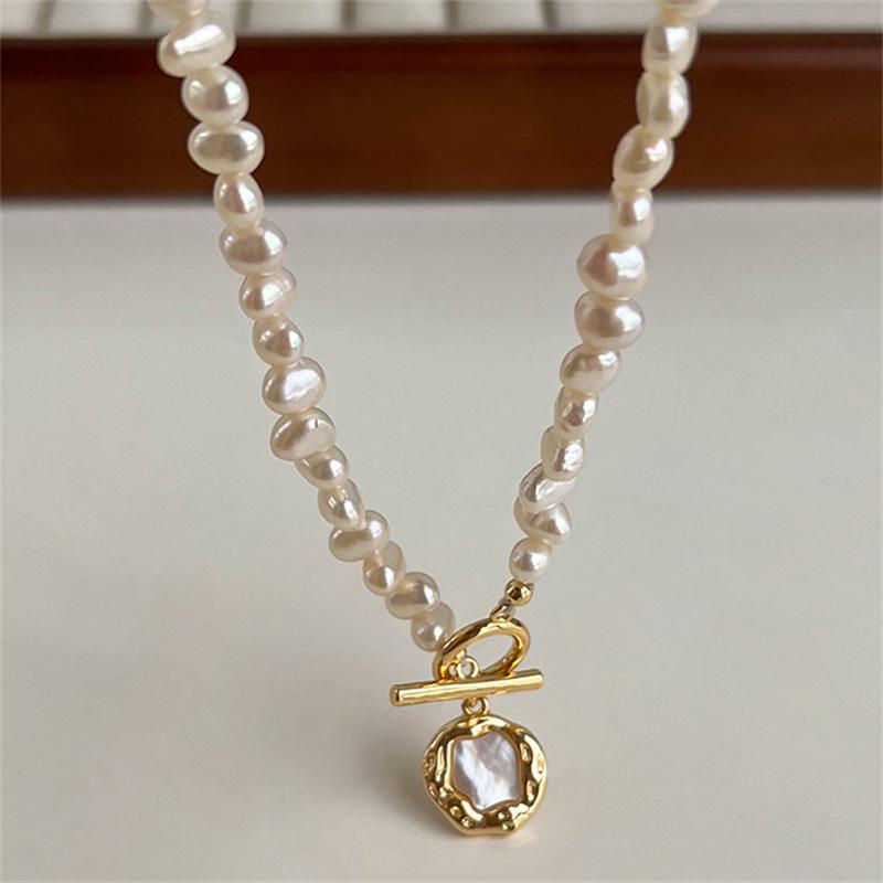 100% Baroque Freshwater Pearl 5-6mm Long Pearl Necklace For Women AAA Natural Freshwater Pearl Irregular Shell Pendant