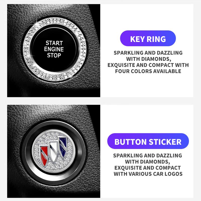 Car One-Click Engine Start Stop Switch Button Cover Ignition Button Sticker For Buick Century Excelle XT LaCrosse Encore Envista