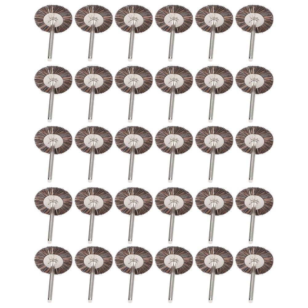 30pcs T-Type Design Horse Hair Polishing Wheel Paint Removal Wheel Brush For Rotary Grinding Tool