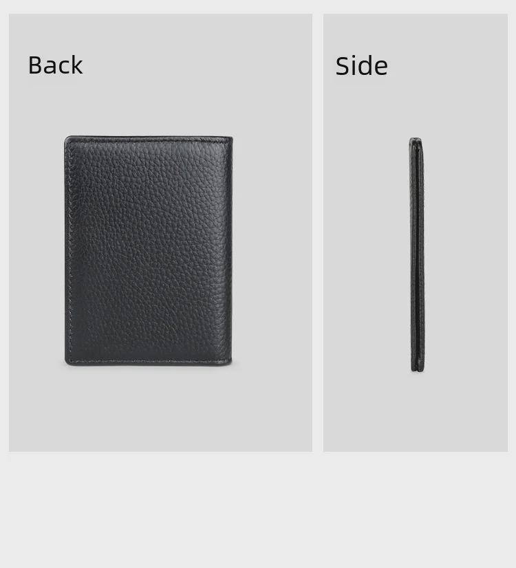 RFID-Kartenhalter aus echtem Leder für Herren mit Steckplatz für Ausweisfoto, 2-fach gefaltete Oberschicht aus Rindsleder, Modell 8149.