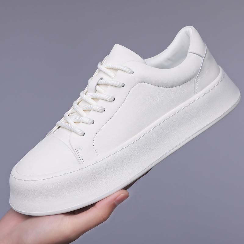Fashion 2025 Genuine Leather Casual Sneakers Men “White Leather Sneakers Breathable Non-Slip with Cushioned Insole for Daily Wear