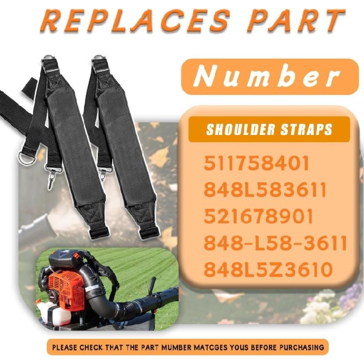 2Pieces Lawn Mower Shoulder Support Straps Heavy Duty Nylon Harness Heat Resistant for EBZ7500RH EBZ8500 EBZ8500RH