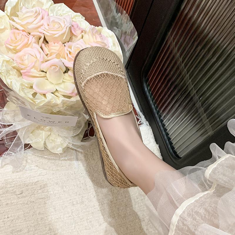 2025 summer new mesh lace breathable versatile fisherman shoes flat single shoes versatile outdoor casual single shoes