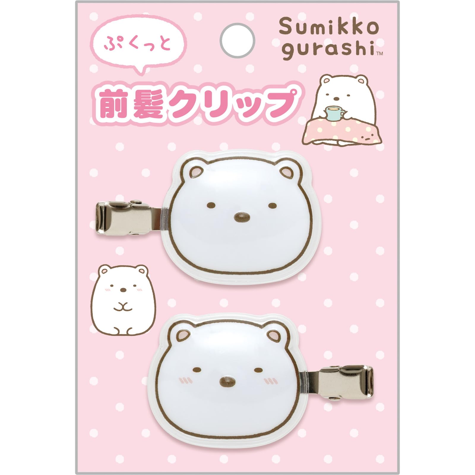 Sumikkogurashi Пушистая челка Полярный H110 x Ш75мм San-X Зажим, Медведь, FE44904,