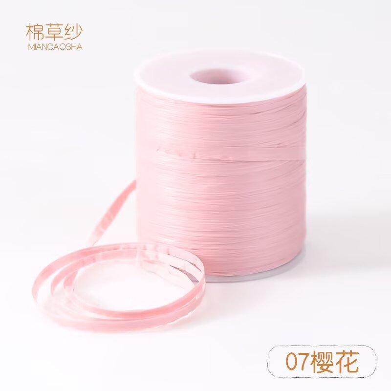 50G/120m,Raffia Thread Hook Hat Ribbon Thread Summer Chiffon Yarn Transparent Decoration Hand-woven Big Eaves Hat DIY Material