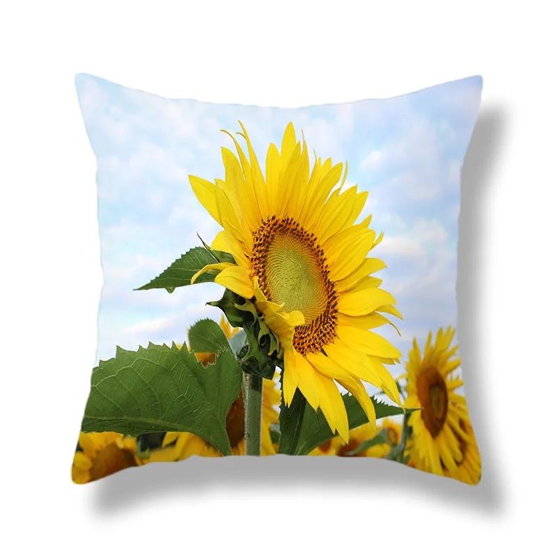Beautiful Sunflower Field Print Pillowcase Car Ornaments Office Living Room Home Pillowcase