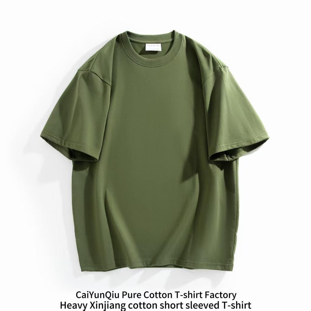 Summer Round Neck Top Fashionable Casual Pure Cotton Solid Color Short Sleeved Men's T-shirts