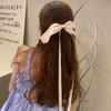 Fermaglio per capelli con fiocco in raso nero: Elegante Molletta Grande per Coda di Cavallo da Donna