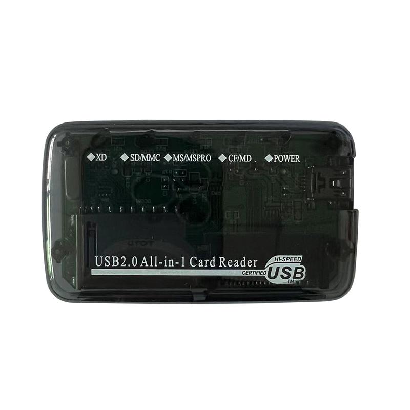Transparent USB 2.0 Card Reader Dongle CF MS TF M2 XD SD Memory Card Writer 480Mbps View Data Transfer Adapter Plug Play