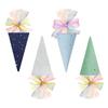 Stylish Fabric Party Decoration Ice Cream Cone Shaped Bowknot Ornament for Students Kids Celebration Gift