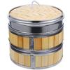 Stainless Steel Bamboo Steamer Set 20 Steamer Baskets 20 Lids Practical Food Steamer for Cooking Organic Dumplings Eye for Small
