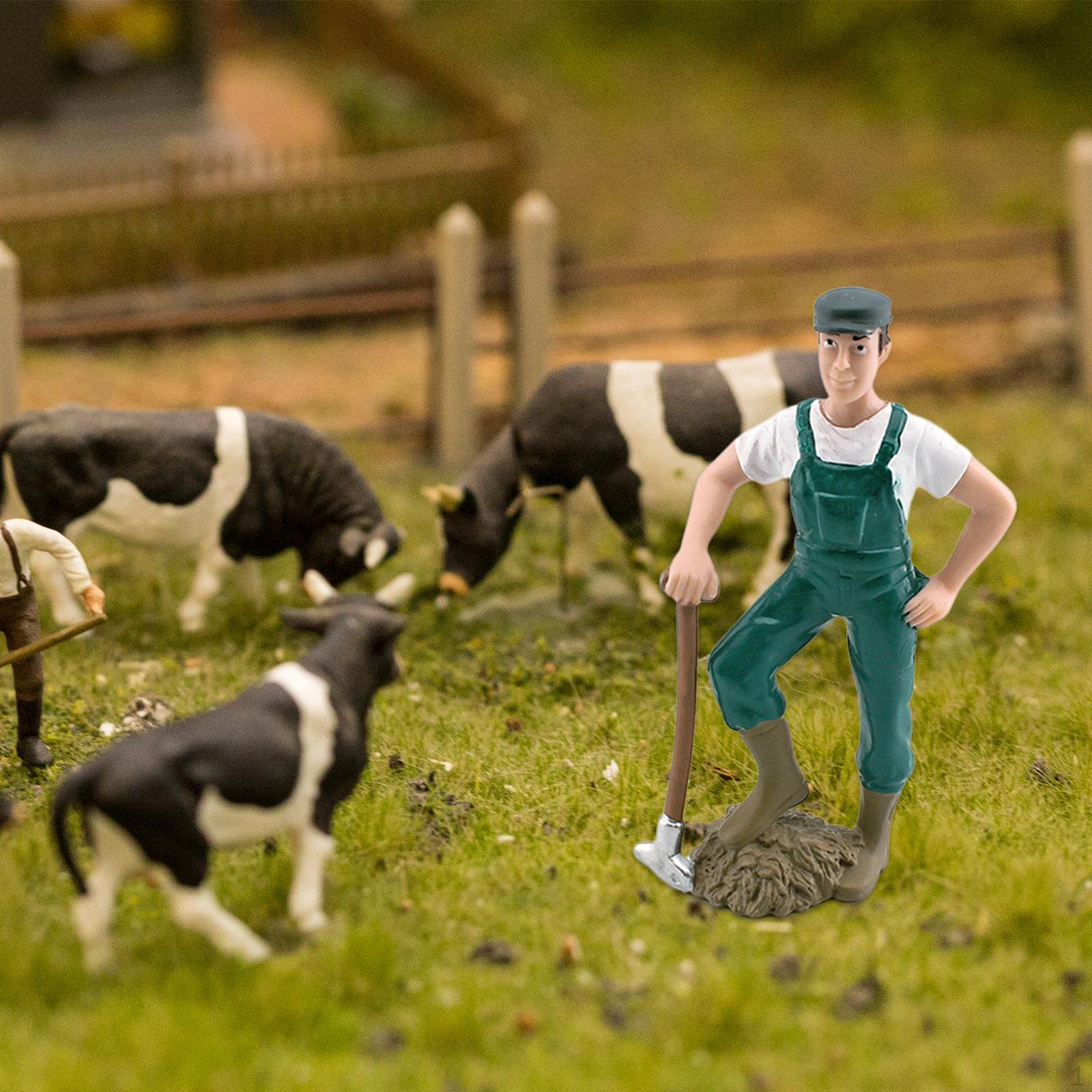 Farm Keeper Figurines Farmer People Figures Desktop Decoration Miniature Toys Model man farmer