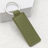 Creative Solid Color PU Leather Keychain with Double-Sided Stitching - DIY Keyring Loop Gift or Bag Pendant