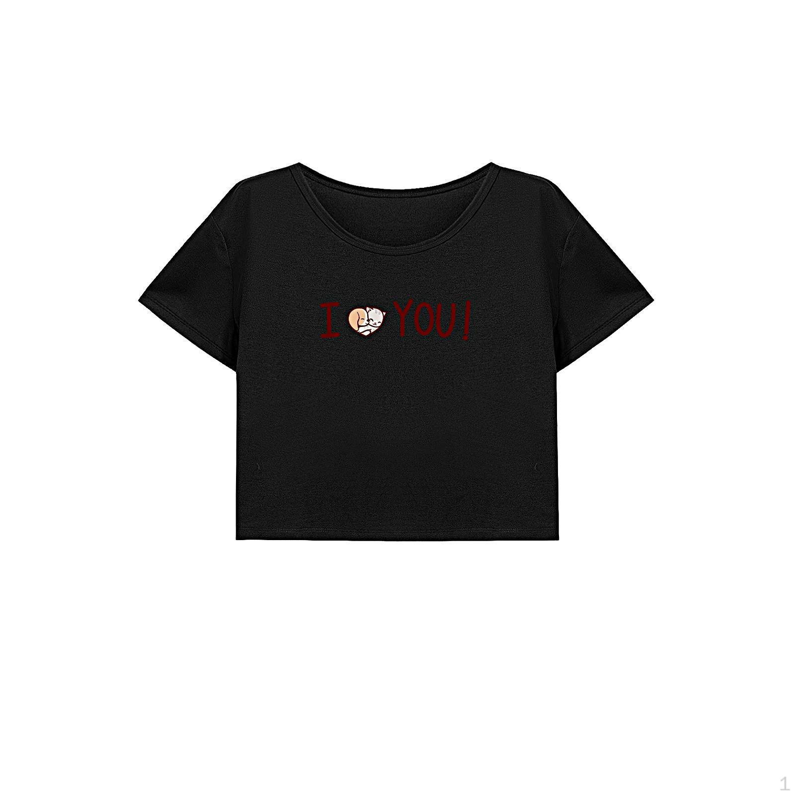 

Свободная короткая женская одежда, футболка с круглым вырезом для работы