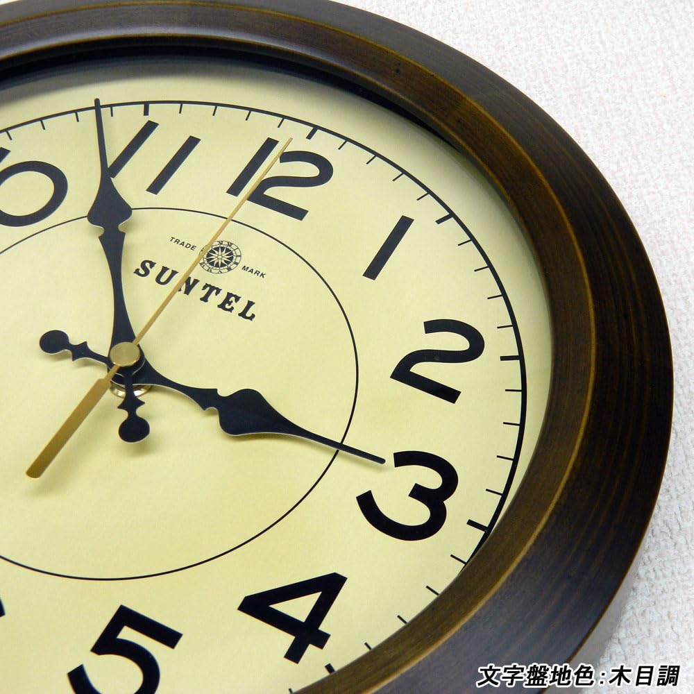 Santel Made in Japan Retro Circle Wall Clock Antique Brown DQL682AN Radio-Controlled