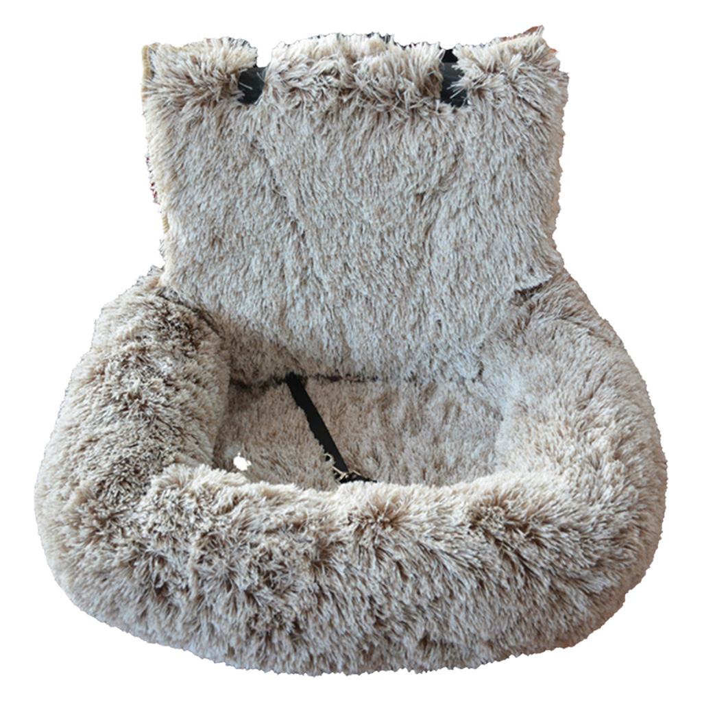 Removable Washable Cushion with Safety Belt Non-slip Dogs Travel Bed Soft Plush Dog Seat for Small & Medium Pets