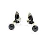 Xiaoxiangfeng Gradual Change Color Earrings Crystal Leaves Round Bead Earrings Korean Fashion Personality Design Sense Light Luxury Stud Earrings