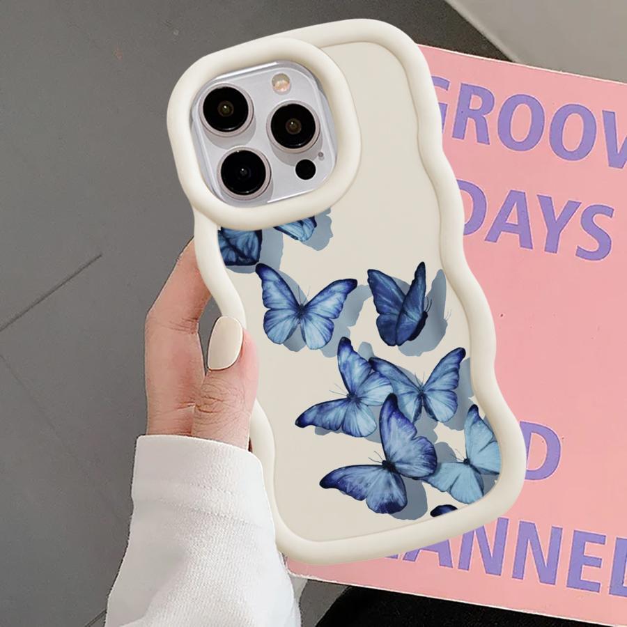 Case for iPhone 17 Air XR 12 8 13 16 Pro Max 11 15 Plus 14 Soft Phone Cover Cartoon Butterfly
