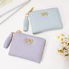 Bow PU Leather Coin Purse Portable Credit Card Holder Compact ID Card Holder  Women