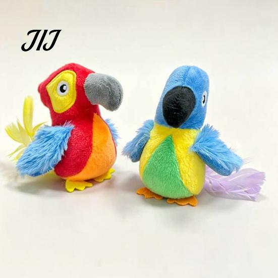 Indoor Cat Hunting Training Toy Chirping Bird Toy, Interactive Plush Parrot Soft Stuffed Toys Pounce for Cats And Kittens, Stimulating Instinct