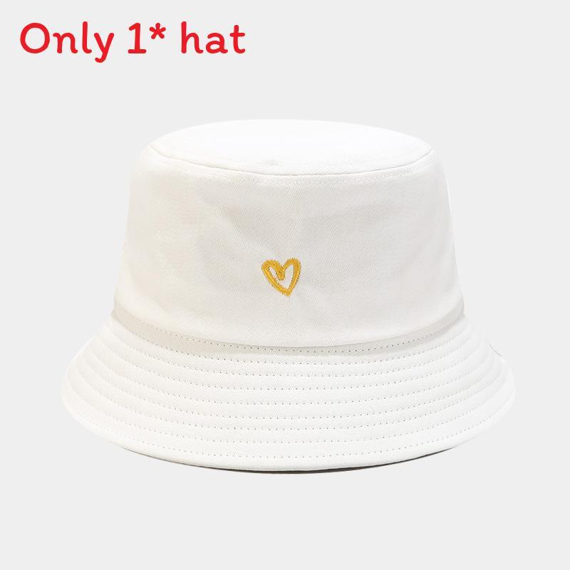 Summer Sun Protection Cotton Embroidered Bucket Hat For Women Casual Outdoor Fashion