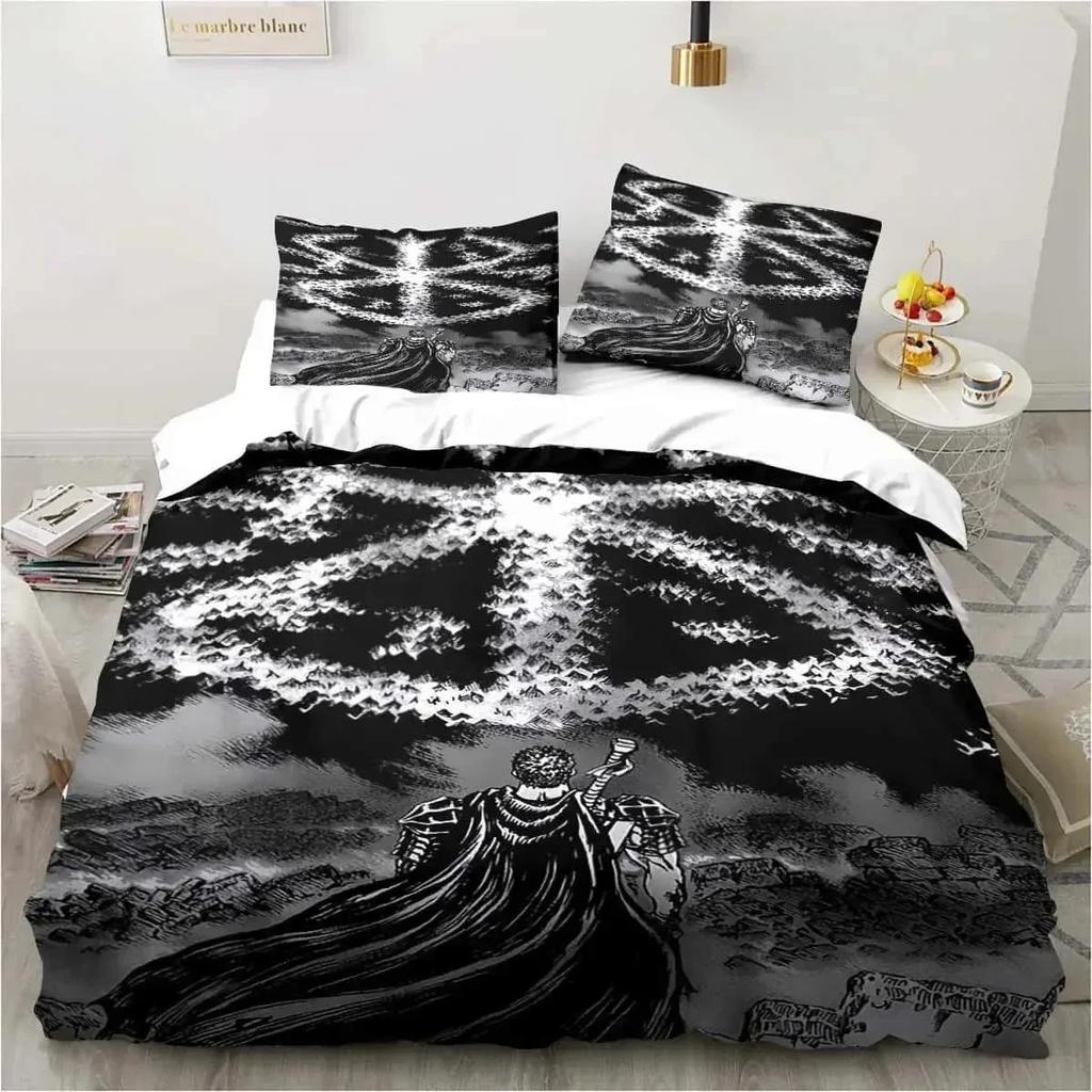 New Fashion 3D Printed Anime Berserk King Twin Double Child Bedding Set Microfiber or Polyester Duvet Cover Set Home Textiles