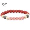 Minimalist Stackable Beaded Jewelry Obsidian Stone Bracelet for Men Women, Colorful Rock Beads Delicate Porous Texture Bead Stretch Bracelet,