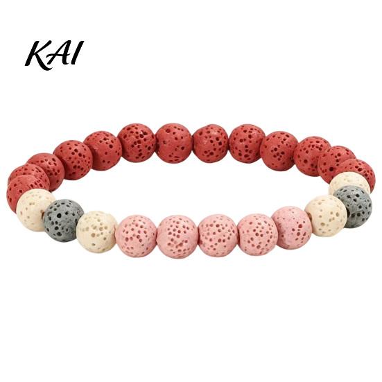 Minimalist Stackable Beaded Jewelry Obsidian Stone Bracelet for Men Women, Colorful Rock Beads Delicate Porous Texture Bead Stretch Bracelet,