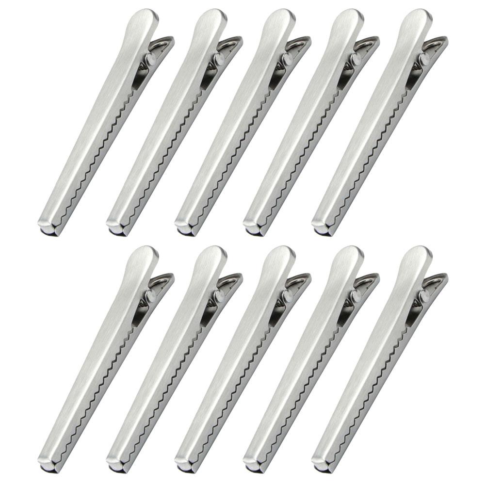 10 Pezzi Pinze a Coccodrillo in Acciaio Inox Morsetti Sigilla Sacchetti Alimentari Fermagli per Carta da Cucina Fermagli Riutilizzabili per Snack Pinza a Molla Ufficio