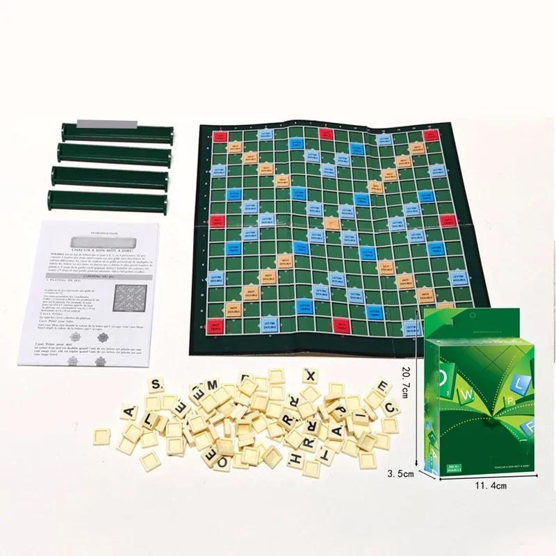 2-4 People English Spelling Solitaire Box Alphabet Chess Educational Toys Travel English Alphabet Scrabble Puzzle Board Game
