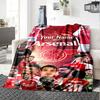 Arsenal Football Player Customize Text Blanket Gift Customizable Blanket Comfortable Perfect for Home Decor Seaside Living Room Picnics