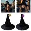 Halloween Wizard Hat Star Witch Hat Witch Caps Wizard Costume Accessories for Masquerade Party Decor Cosplay Props