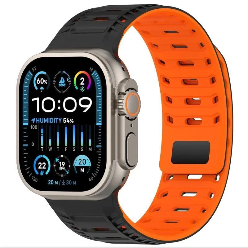 Silicone Magnetic Bands Loop Strap for Apple Watch 49mm 46mm 45mm 44mm 42mm For iWatch Series 11 10 9 8 7 6 5 4 3 2 SE 3 Ultra 3