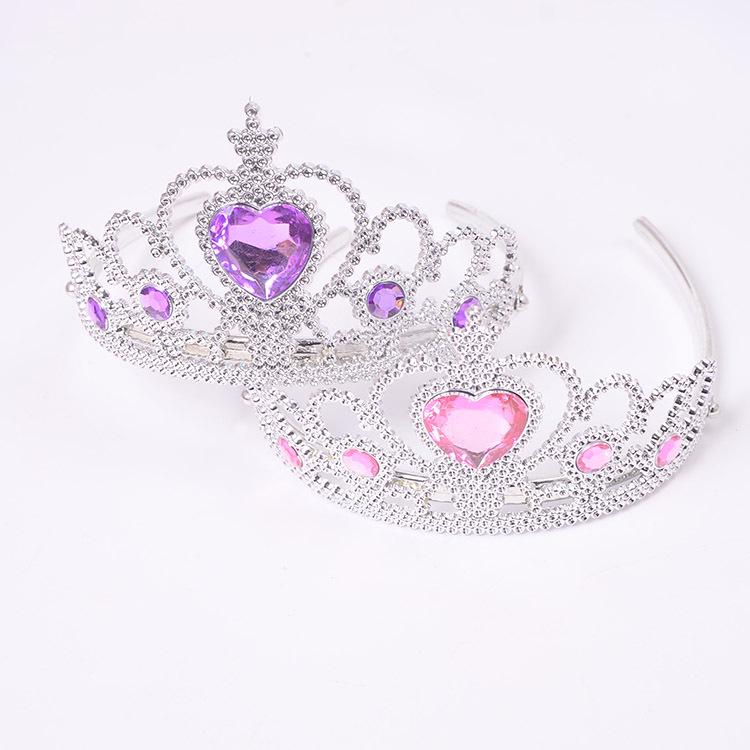 Fascia con Corona a Forma di Cuore in Plastica per Bambini per Festival, Compleanni e Feste - Accessorio per Capelli da Principessa