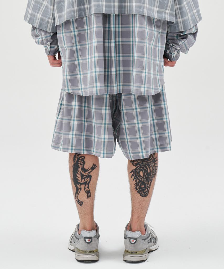 AJOBYAJO Check Shorts [Grey]