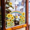 Xc6068 Sonnenblume Regenbogen Wolke Schmetterling Fensteraufkleber Sonnenschein Bunt Statischer Glasaufkleber Doppelseitiger Visueller Fensteraufkleber